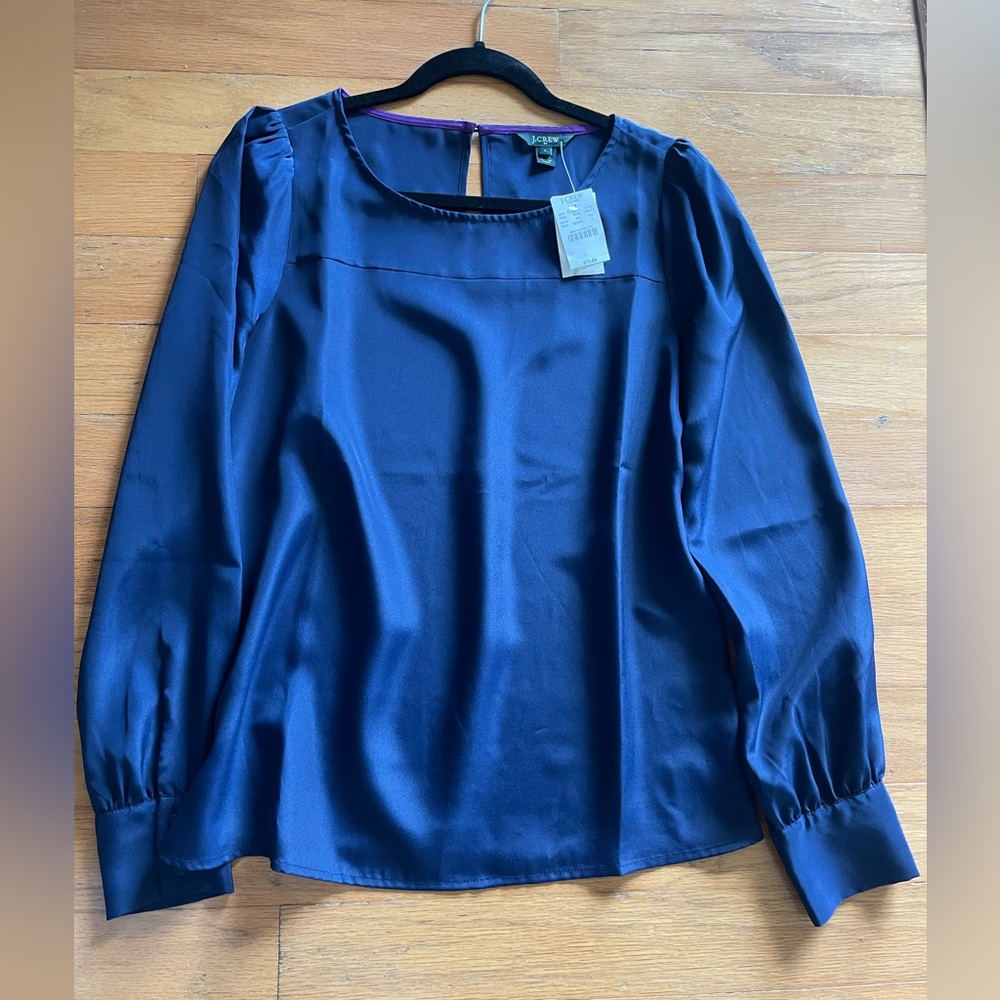 J.Crew Silky Navy Blue Women's Top